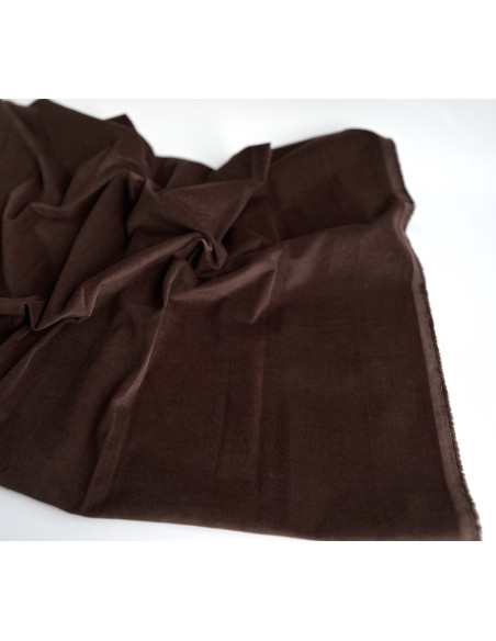 Velours milleraies stretch coton coloris châtaigne Batikou - 5