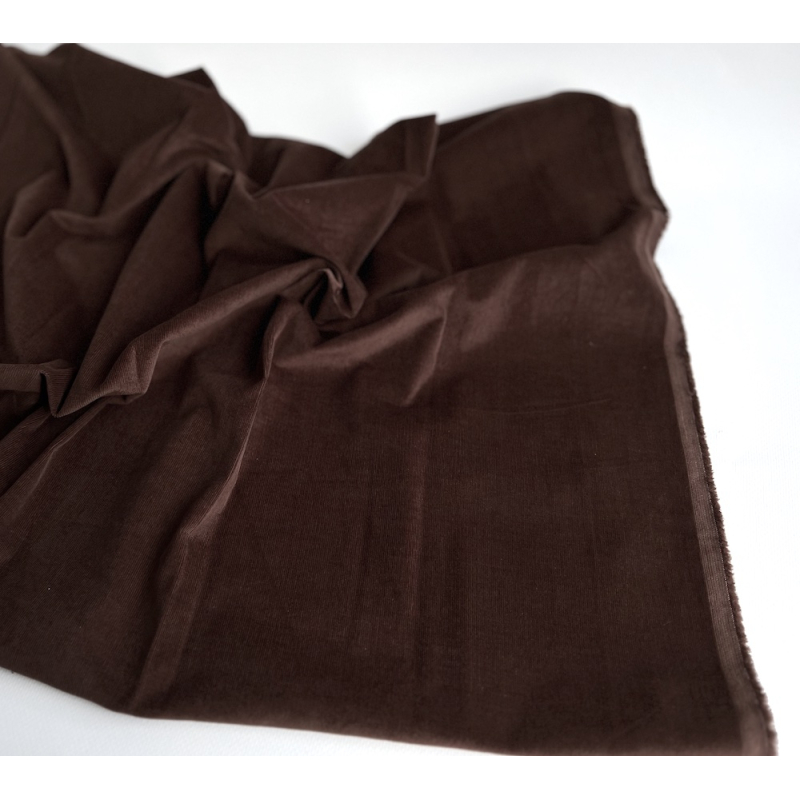 Velours milleraies stretch coton coloris châtaigne Batikou - 5