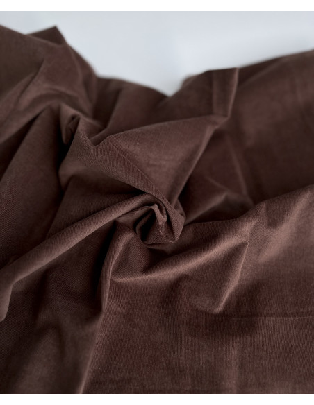 Velours milleraies stretch coton coloris châtaigne Batikou - 2