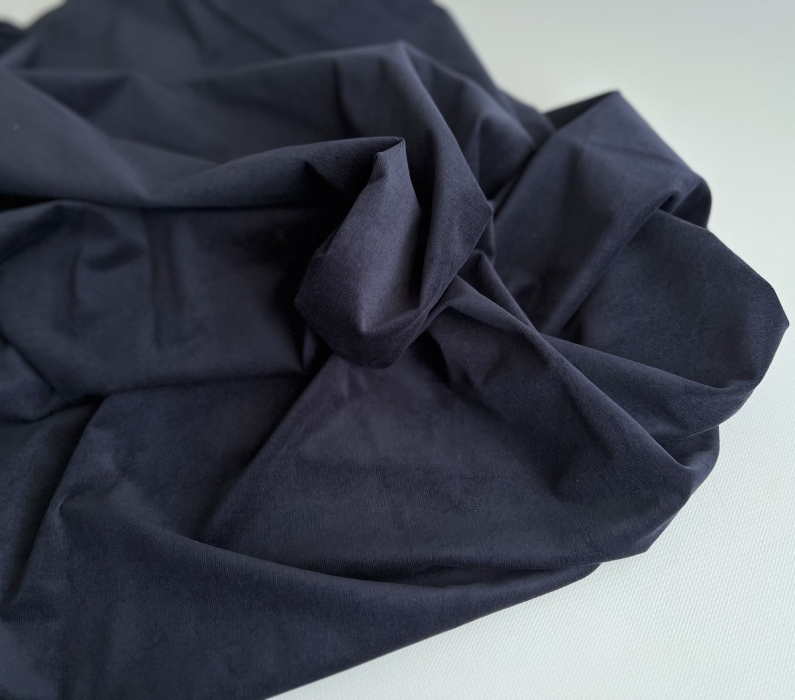 Velours milleraies stretch coton coloris bleu marine Batikou - 3