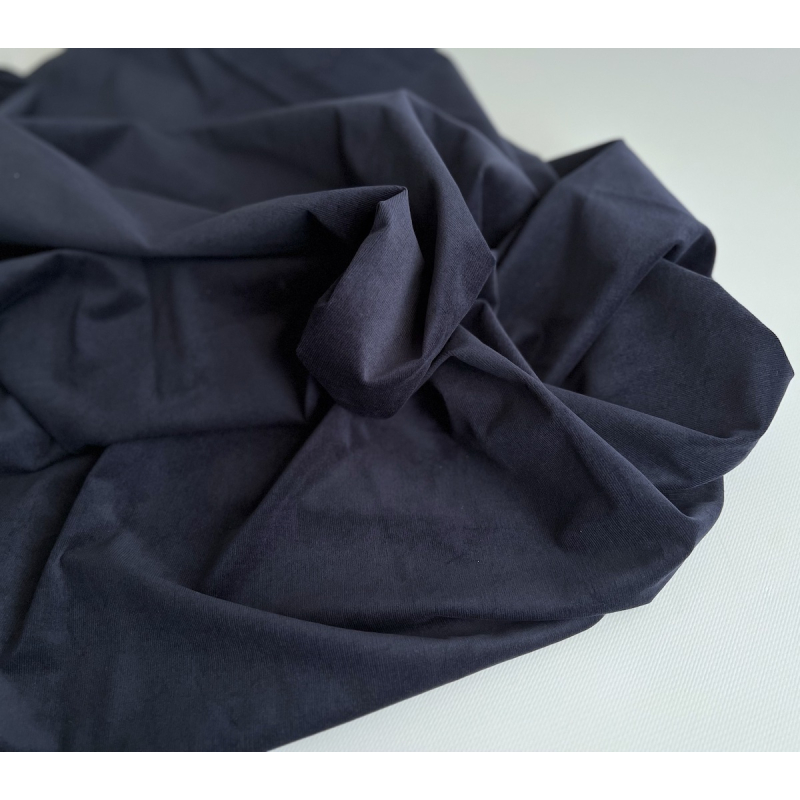 Velours milleraies stretch coton coloris bleu marine Batikou - 3