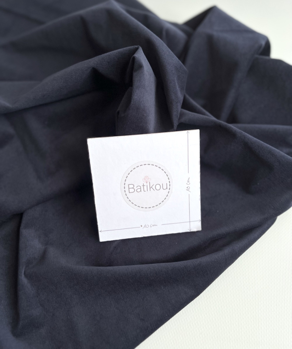 Velours milleraies stretch coton coloris bleu marine Batikou - 2