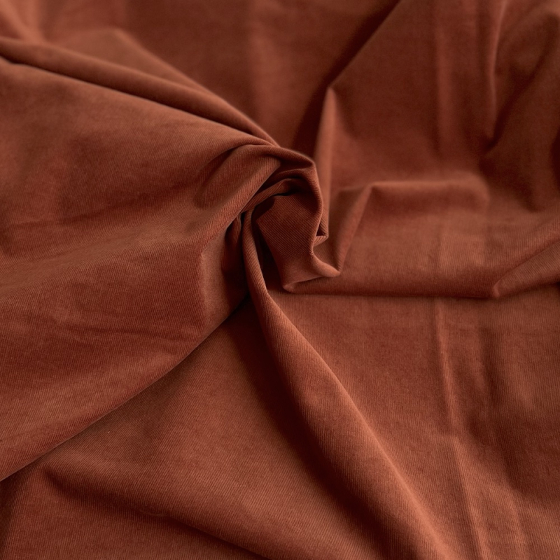 Velours milleraies stretch coton coloris écureuil Batikou - 1