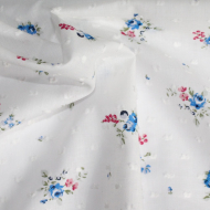 Plumetis de coton imprimé blanc