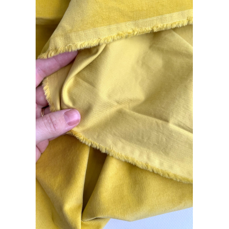 Velours milleraies stretch coton coloris safran Batikou - 2 Velours milleraies stretch coton coloris safran Batikou - 2