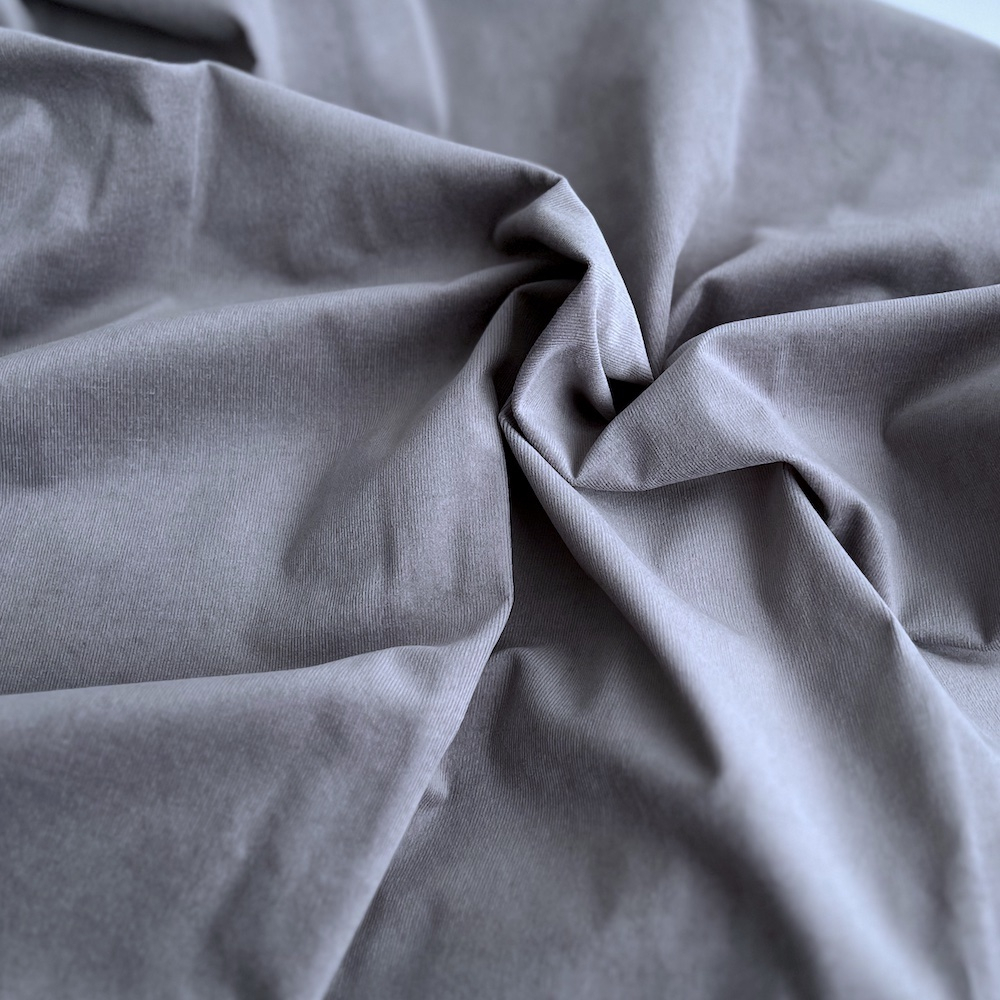 Velours milleraies stretch coton coloris gris plomb Batikou - 1