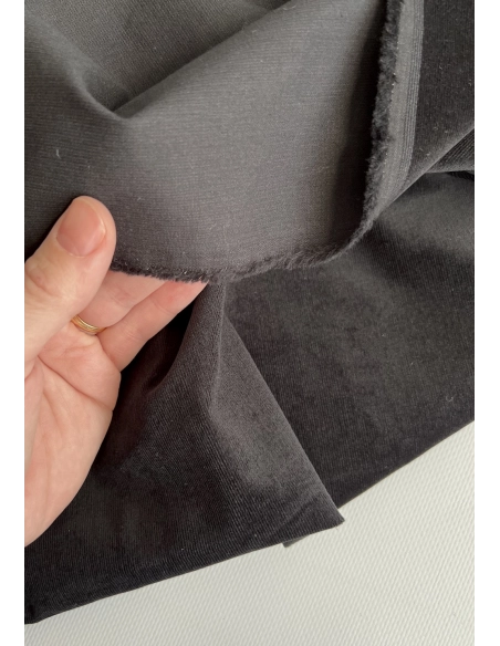 Velours milleraies stretch coton coloris noir Batikou - 3