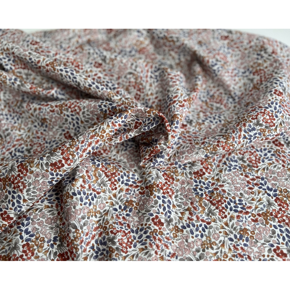 Annette - Batiste de coton SILKYNE à imprimé fleuri Tissus issus de l'agriculture biologique  - 5