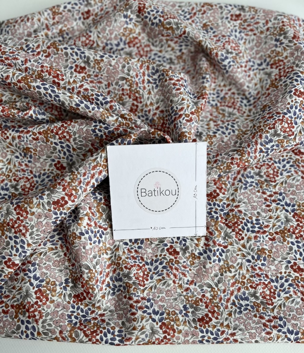 Annette - Batiste de coton SILKYNE à imprimé fleuri Tissus issus de l'agriculture biologique  - 6