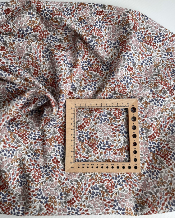 Annette - Batiste de coton SILKYNE à imprimé fleuri Tissus issus de l'agriculture biologique  - 7