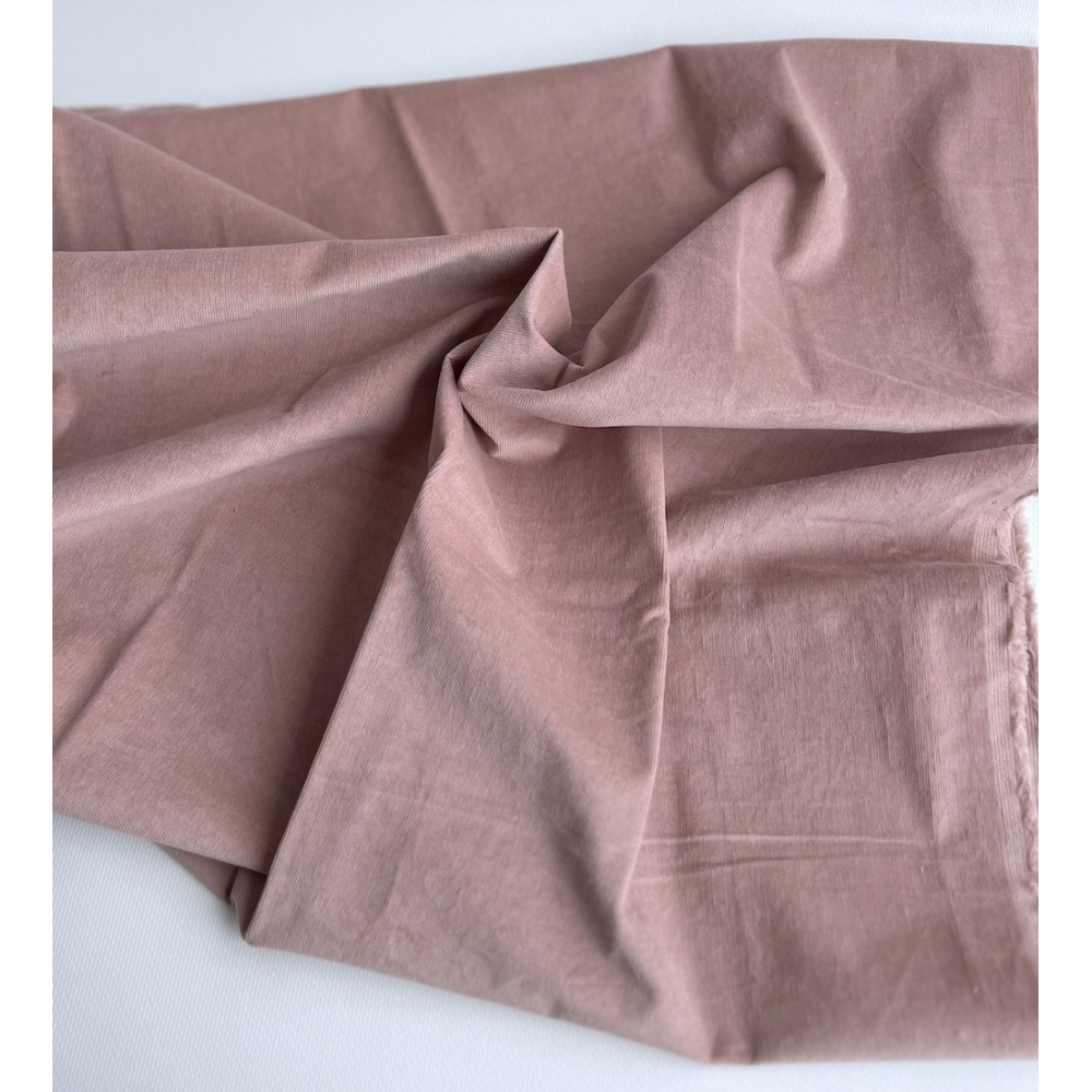 Velours milleraies stretch coton coloris vieux rose Batikou - 3