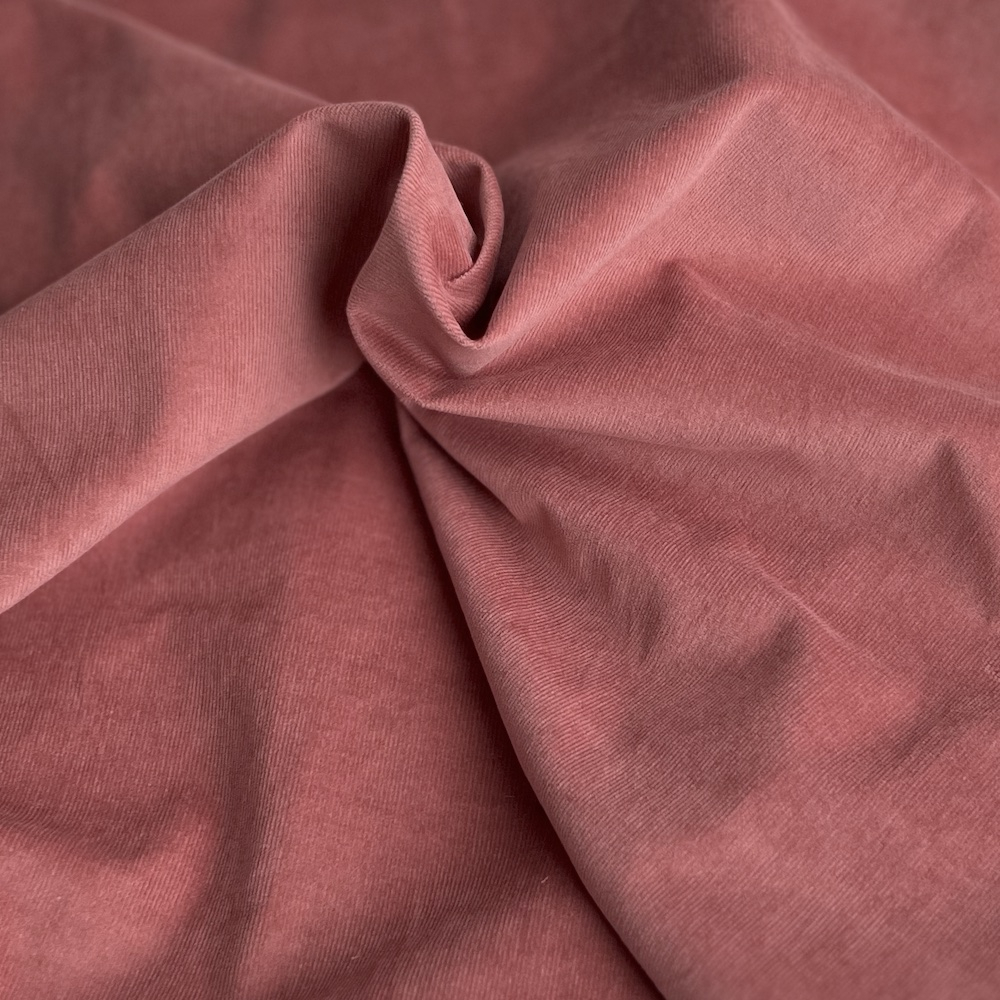 Velours milleraies stretch coton coloris argile rose Batikou - 1 Velours milleraies stretch coton coloris argile rose Batikou - 1