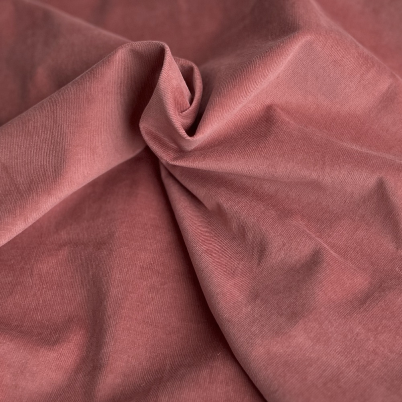 Velours milleraies stretch coton coloris argile rose