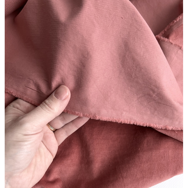 Velours milleraies stretch coton coloris argile rose Batikou - 2 Velours milleraies stretch coton coloris argile rose Batikou - 2