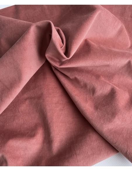 Velours milleraies stretch coton coloris argile rose Batikou - 5