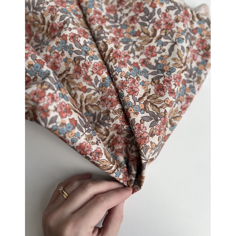 Fanelie - Popeline de coton BIO imprimé fleurs fanées Tissus issus de l'agriculture biologique  - 6