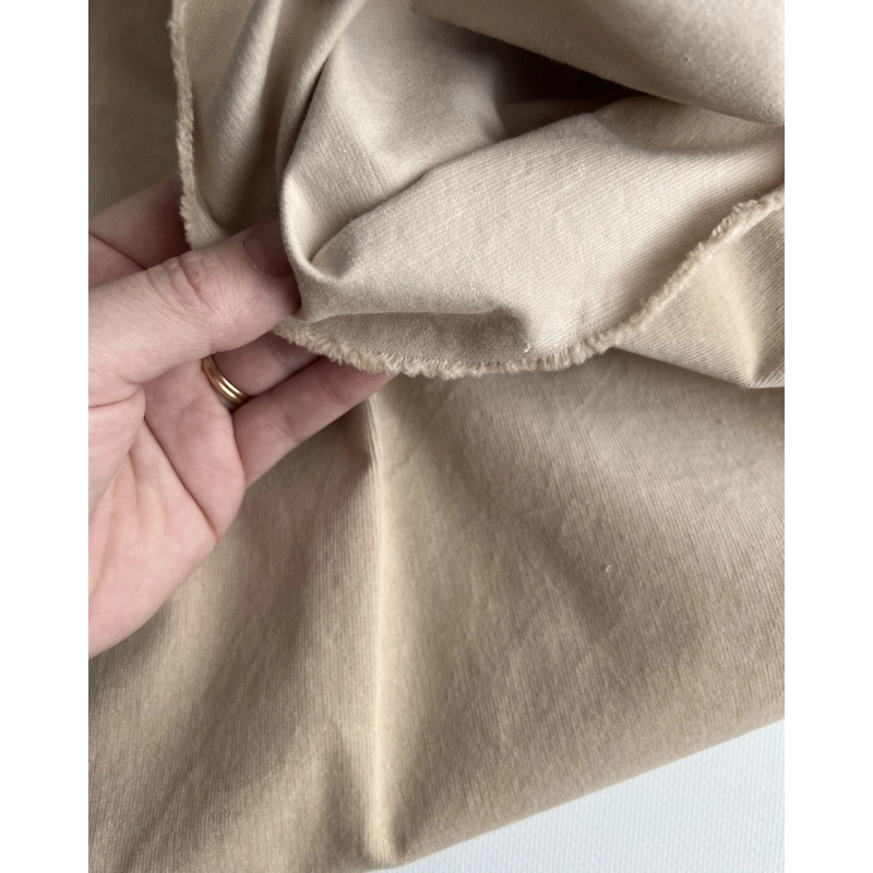 Velours milleraies stretch coton coloris crème Batikou - 2