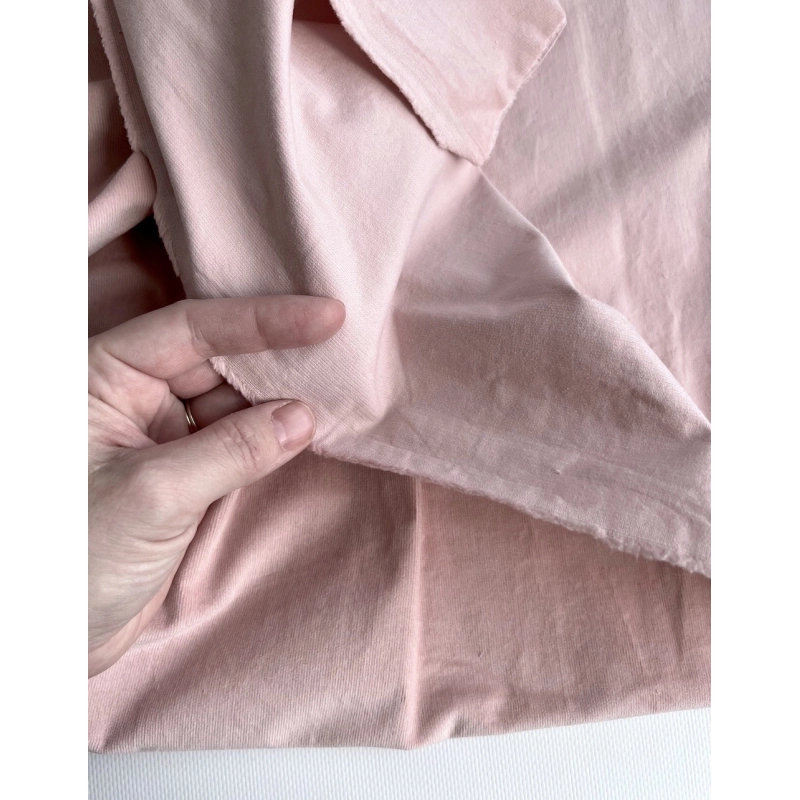 Velours milleraies stretch coton coloris rose nude Batikou - 2