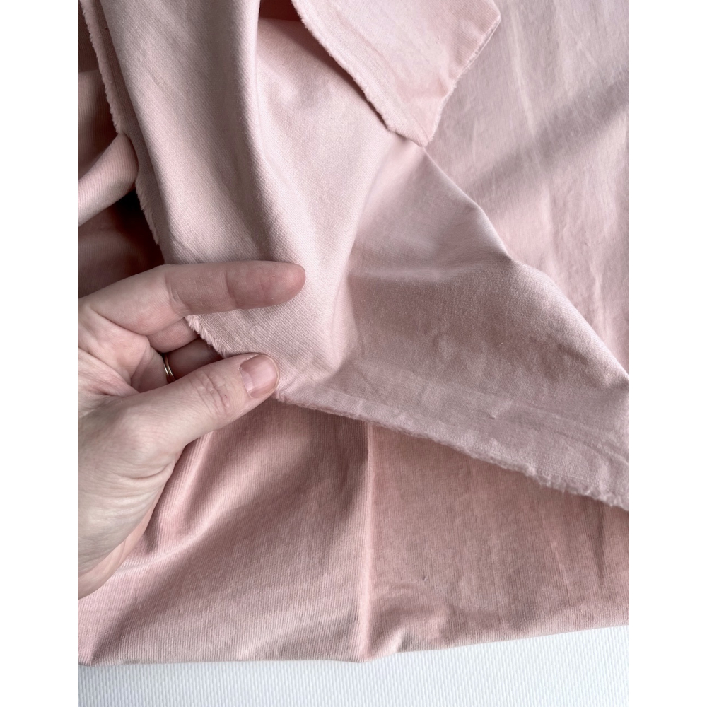 Velours milleraies stretch coton coloris rose nude Batikou - 2