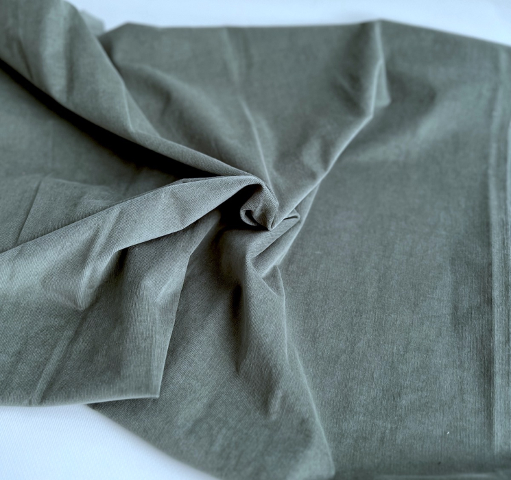 Velours milleraies stretch coton coloris vert sauge Batikou - 2