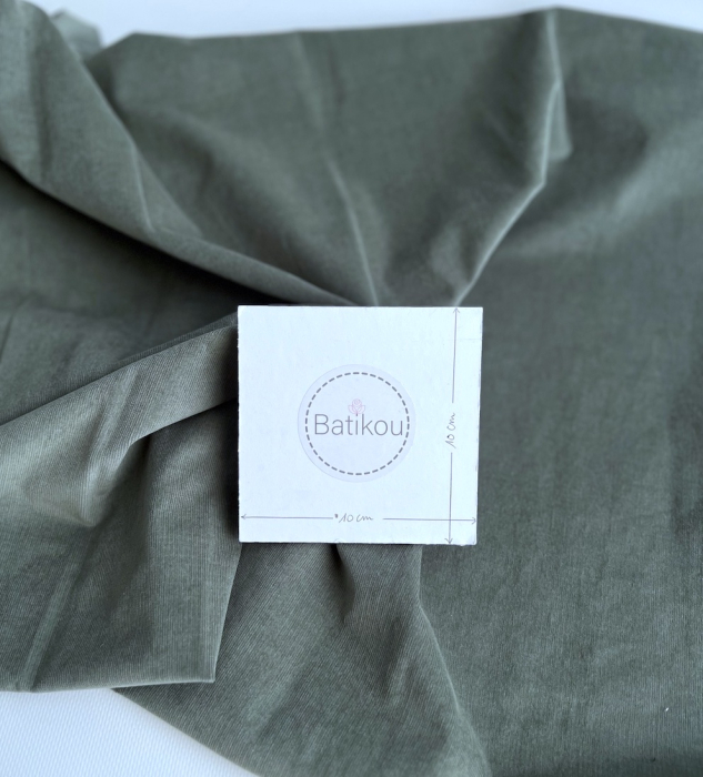 Velours milleraies stretch coton coloris vert sauge Batikou - 3