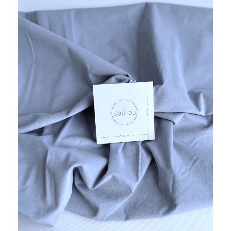 Velours milleraies stretch coton coloris bleu porcelaine Batikou - 3