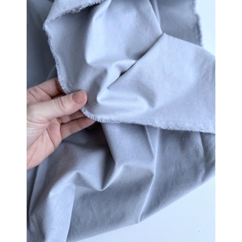 Velours milleraies stretch coton coloris bleu porcelaine Batikou - 2