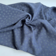 Double gaze de coton BIO bleu jean motif branches Tissus issus de l'agriculture biologique  - 1