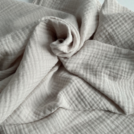 Double gaze de coton BIO unie crème