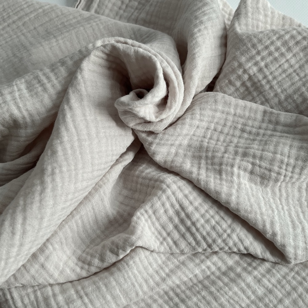 Double gaze de coton BIO unie crème