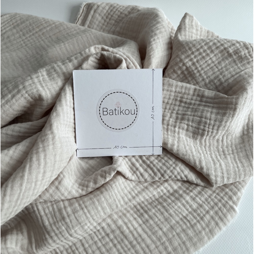 Double gaze de coton BIO unie crème