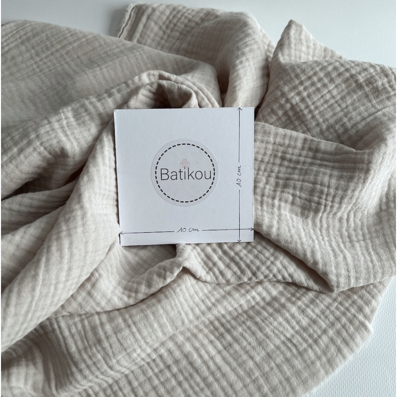 Double gaze de coton BIO unie crème