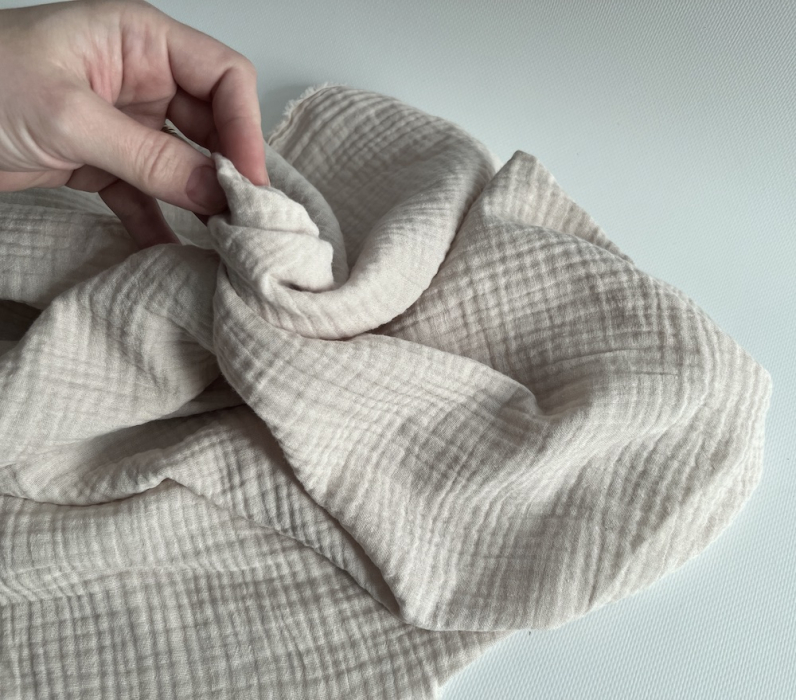 Double gaze de coton BIO unie crème