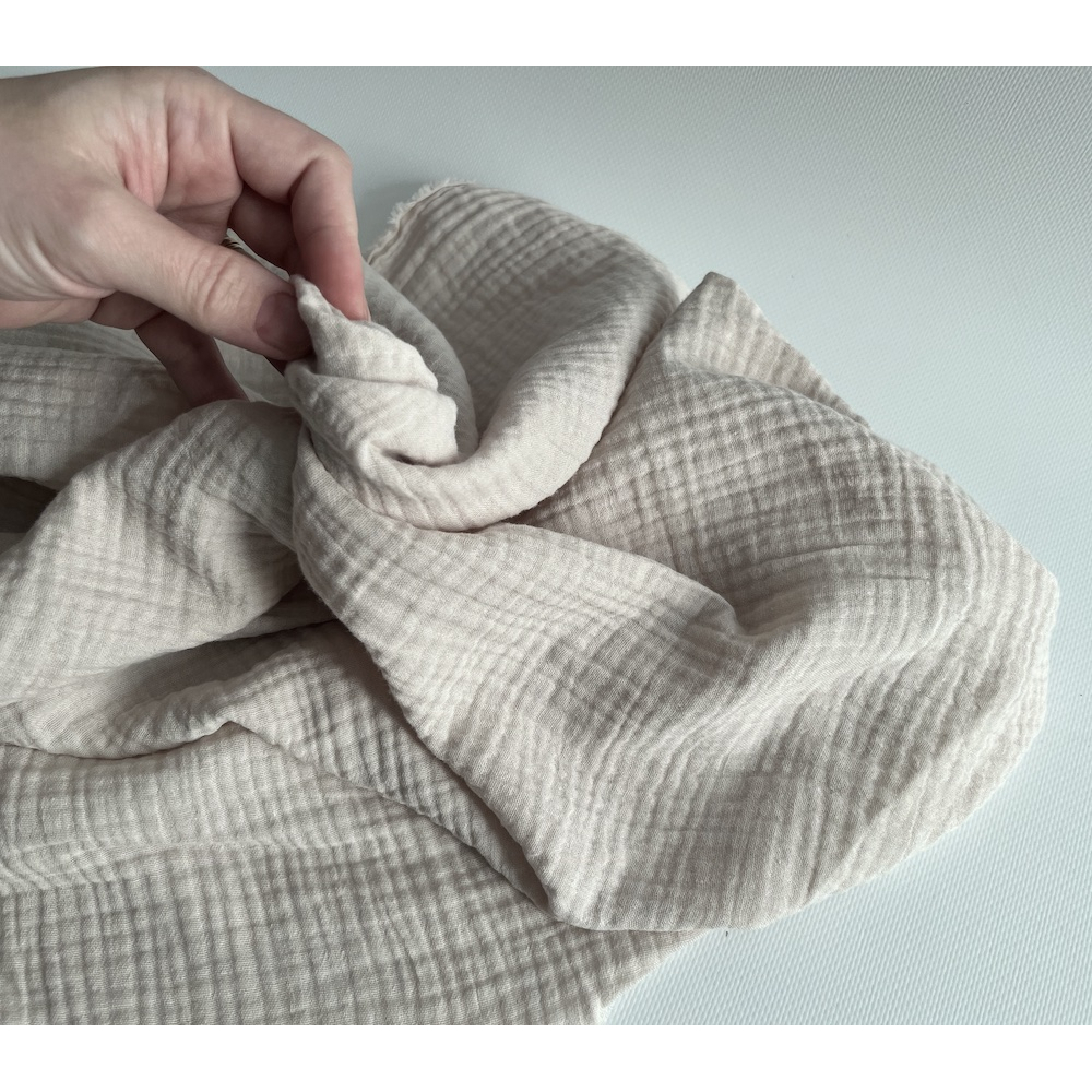 Double gaze de coton BIO unie crème