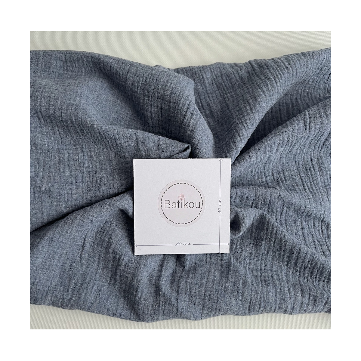 Double gaze de coton BIO chiné coloris bleu denim Tissus issus de l'agriculture biologique  - 4 Double gaze de coton BIO chiné coloris bleu denim Tissus issus de l'agriculture biologique  - 4