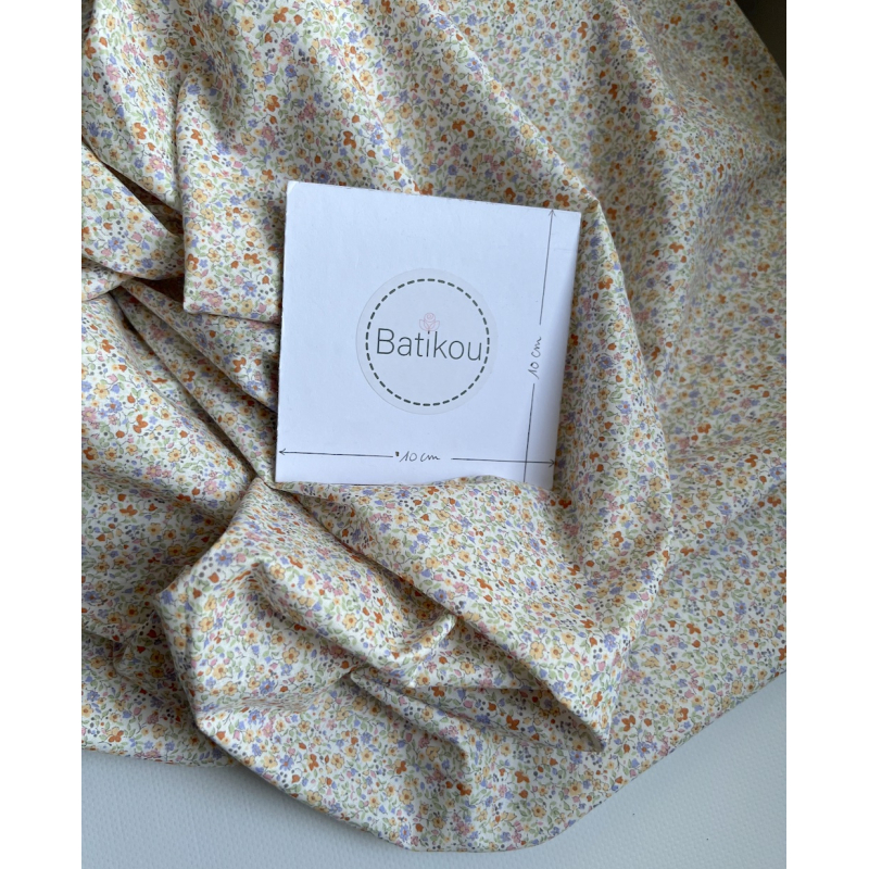 Cléo - Batiste de coton SILKYNE imprimé fleuri