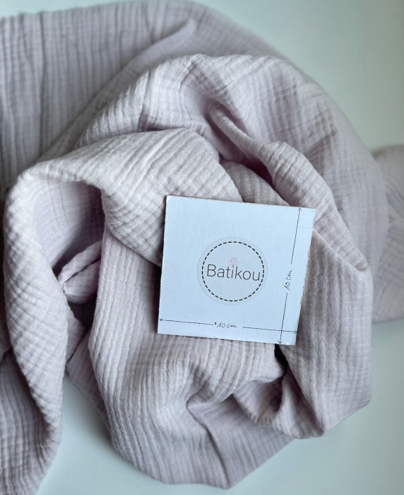 Double gaze de coton BIO unie parme pastel Tissus issus de l'agriculture biologique  - 5