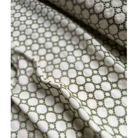 Popeline coton organique broderie vert olive Tissus issus de l'agriculture biologique  - 2 Popeline coton organique broderie vert olive Tissus issus de l'agriculture biologique  - 2
