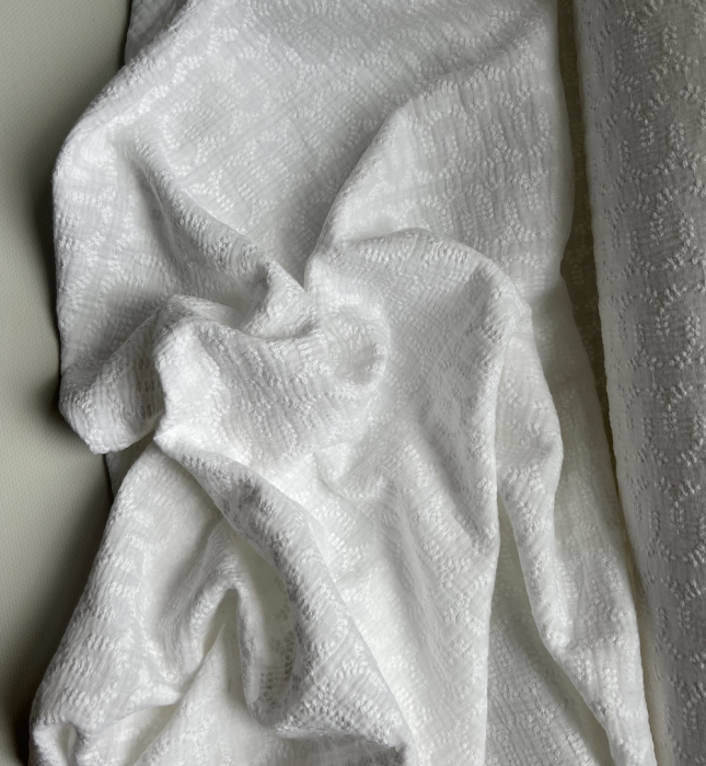 Double gaze de coton broderie anglaise coloris blanc Qualité Oeko-tex - 3
