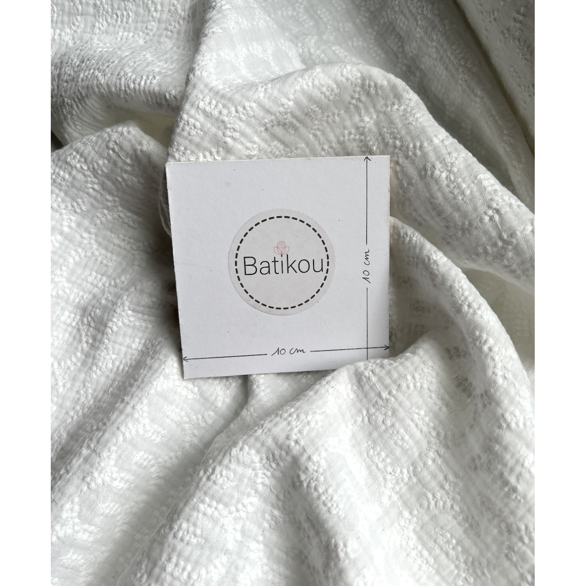 Double gaze de coton broderie anglaise coloris blanc Qualité Oeko-tex - 5