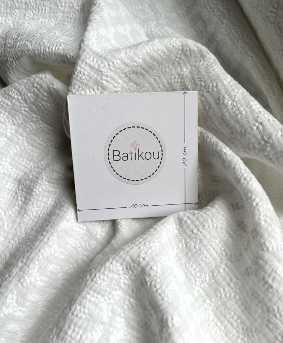 Double gaze de coton broderie anglaise coloris blanc Qualité Oeko-tex - 5