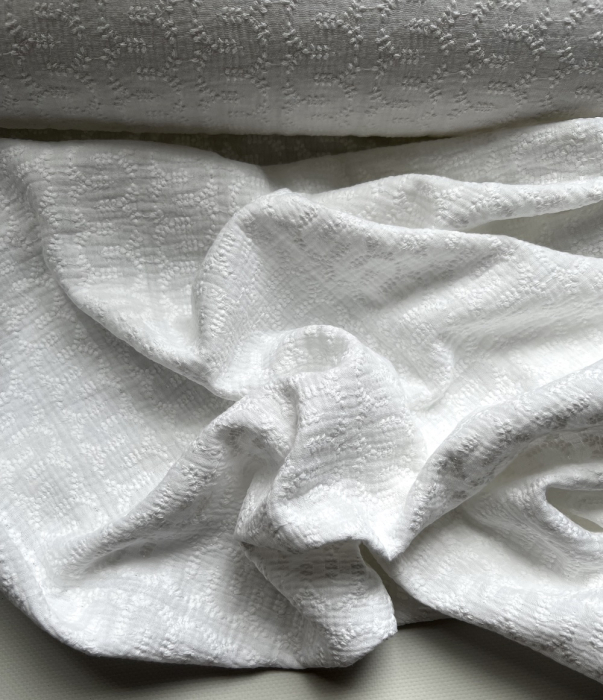Double gaze de coton broderie anglaise coloris blanc Qualité Oeko-tex - 7