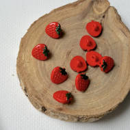 Bouton à queue forme fraises taille 13mm rouge Batikou - 1