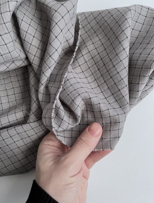 Theo - Gaze de coton lisse tissage carreaux coloris gris souris Tissus issus de l'agriculture biologique  - 6