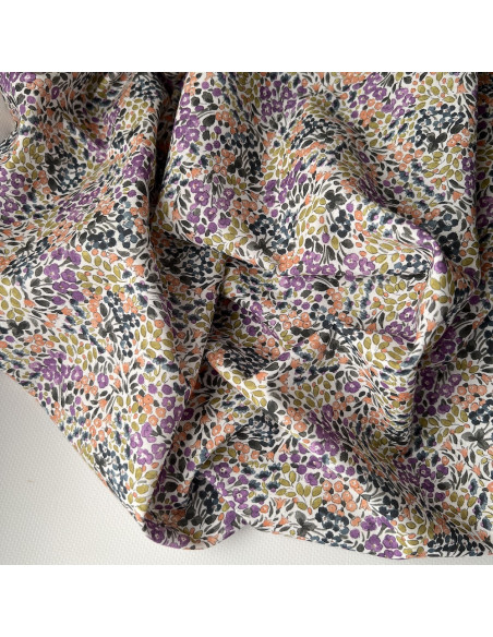 Annette - Batiste de coton SILKYNE à imprimé fleuri Tissus issus de l'agriculture biologique  - 1