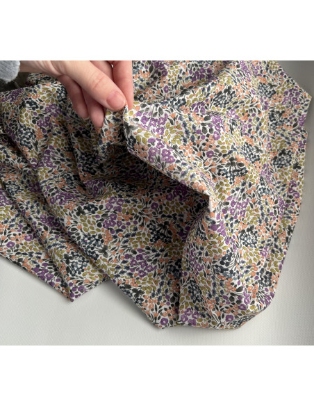 Annette - Batiste de coton SILKYNE à imprimé fleuri Tissus issus de l'agriculture biologique  - 3