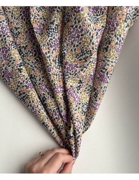 Annette - Batiste de coton SILKYNE à imprimé fleuri Tissus issus de l'agriculture biologique  - 2