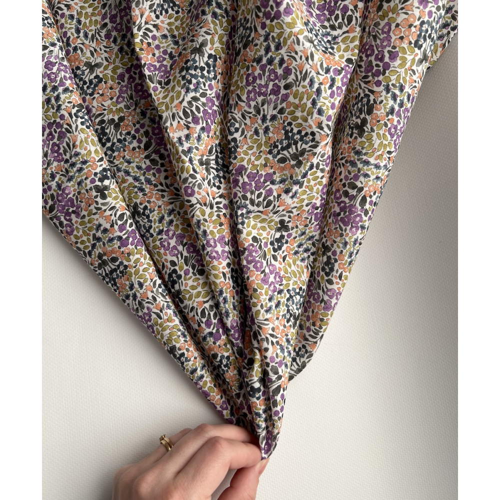 Annette - Batiste de coton SILKYNE à imprimé fleuri Tissus issus de l'agriculture biologique  - 2