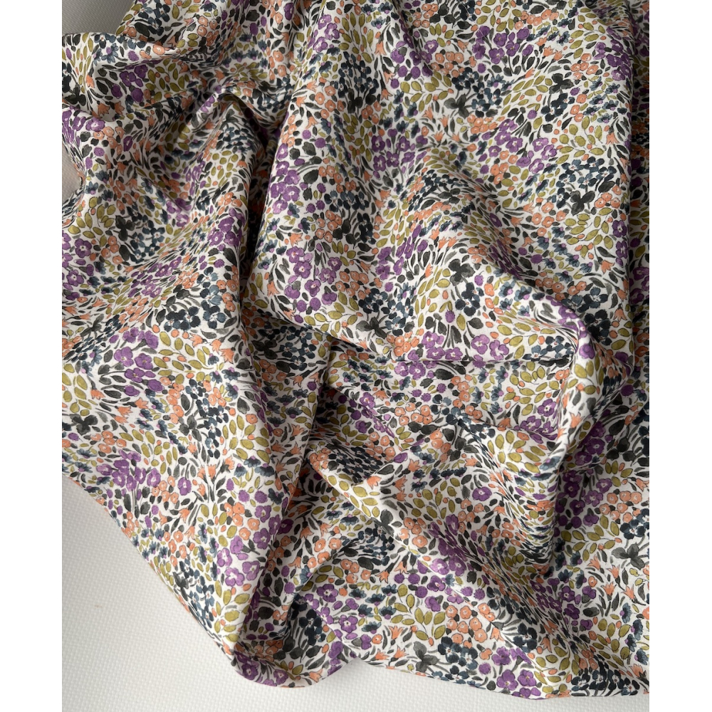 Annette - Batiste de coton SILKYNE à imprimé fleuri Tissus issus de l'agriculture biologique  - 5