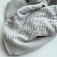 Double gaze de coton BIO unie gris perle Tissus issus de l'agriculture biologique  - 1